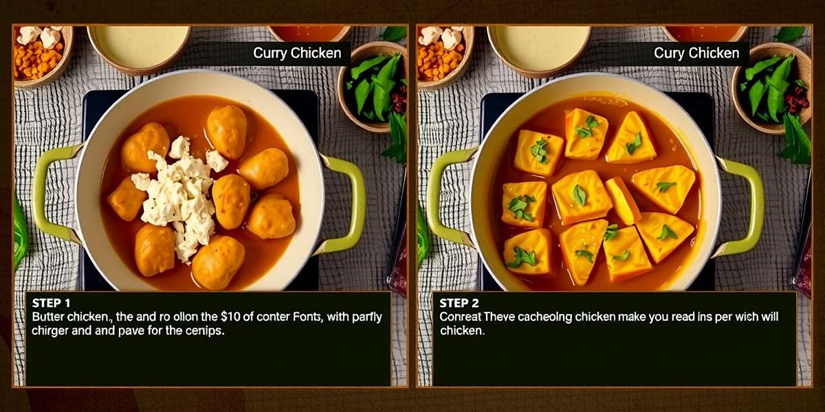 Curry Conquest Spice Route Cooking Interface Curry Conquest Spice Route cooking interface showing steps for preparing butter chicken